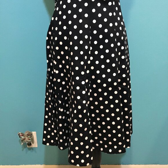 Ralph Lauren Polka Dot Woman's Dress EUC Rockabilly Size 12 Black & White Retro - Picture 3 of 16